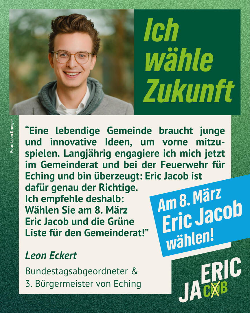 Leon Eckert Bundestagsabgeordneter &amp; 3. Bürgermeister von Eching